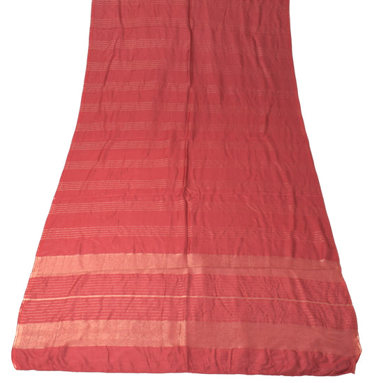 Sushila Vintage Maroon Dupatta Pure Cotton Silk Zari Woven Soft Long Stole Wrap
