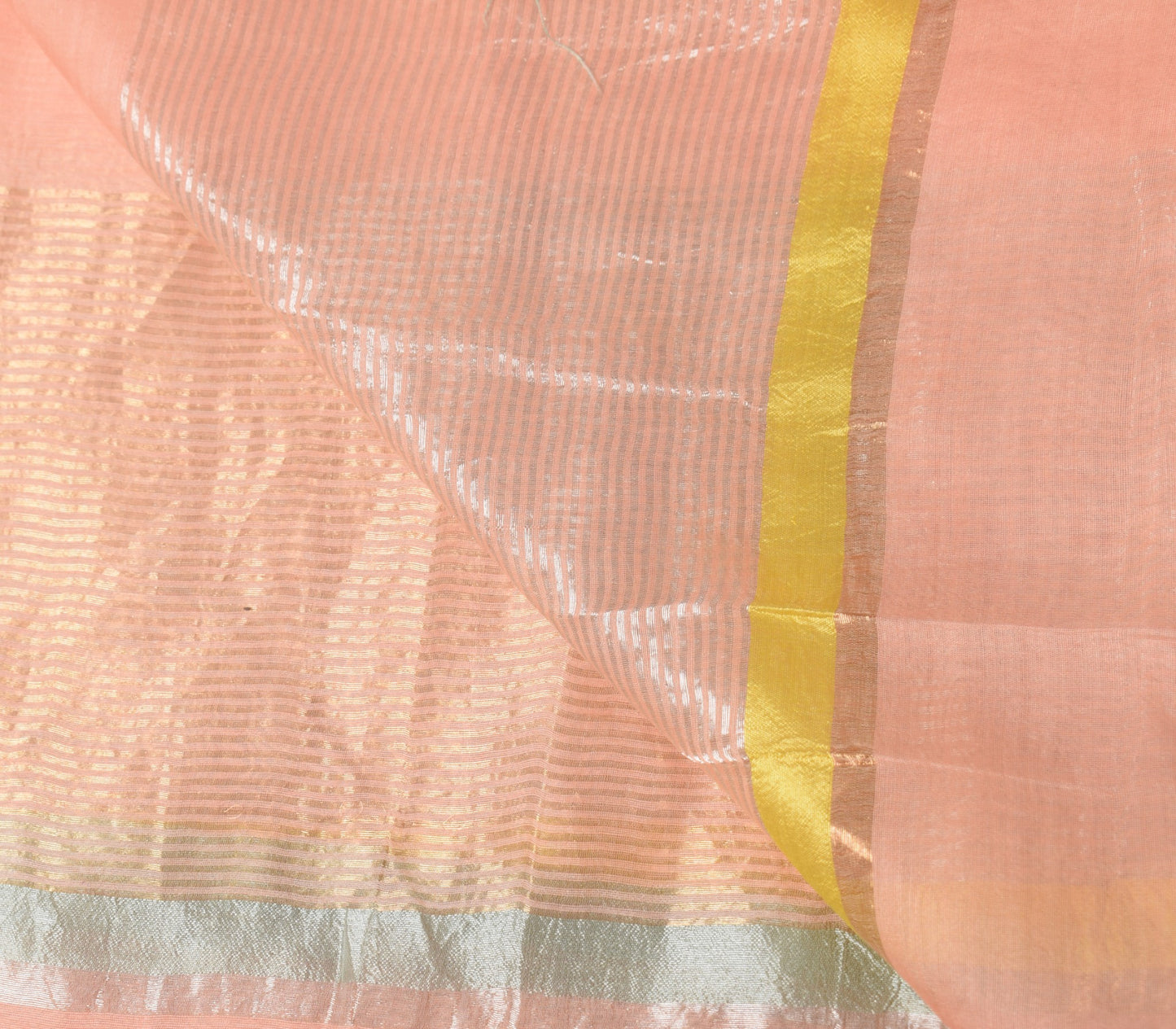 Sushila Vintage Pink Handloom Dupatta Pure Cotton Silk Zari Woven Long Stole