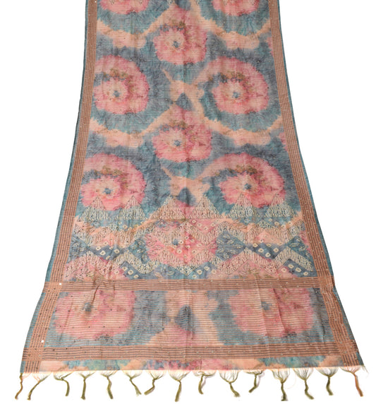 Sushila Vintage Multi-Color Dupatta Printed & Sequins Work Art Silk Long Stole