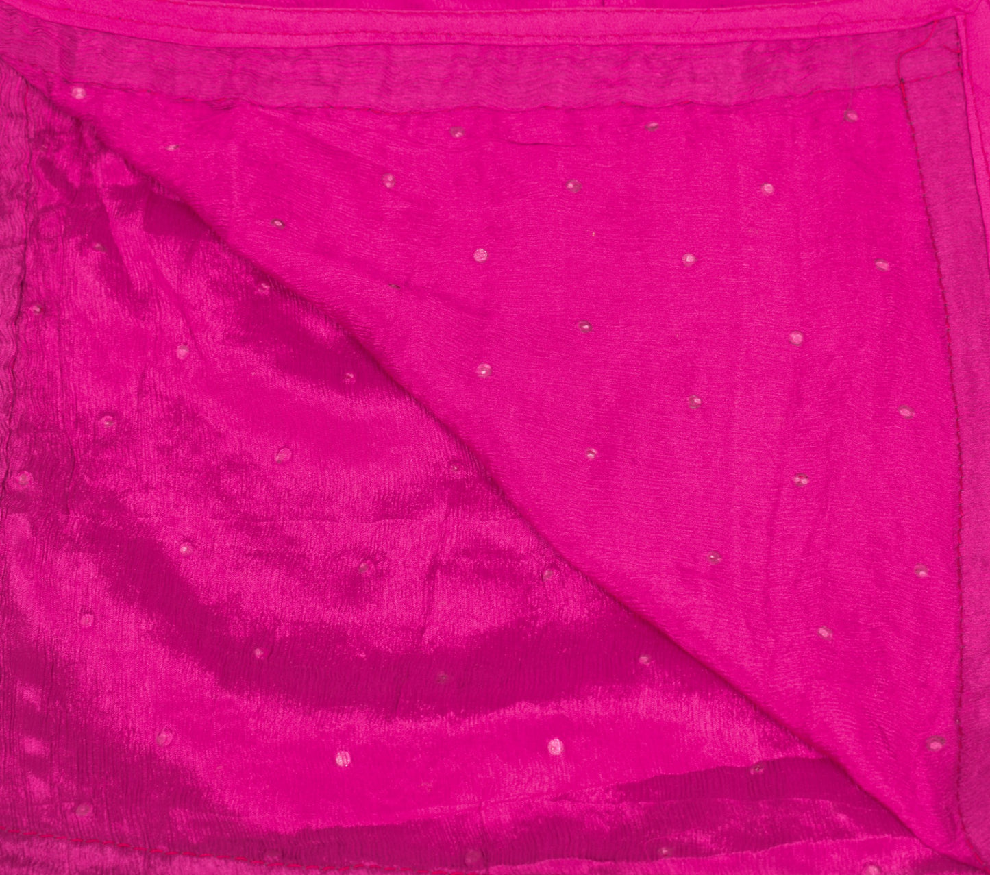 Sushila Vintage Pure Chiffon Dupatta Magenta Rhine Stone Beaded Long Stole Wrap