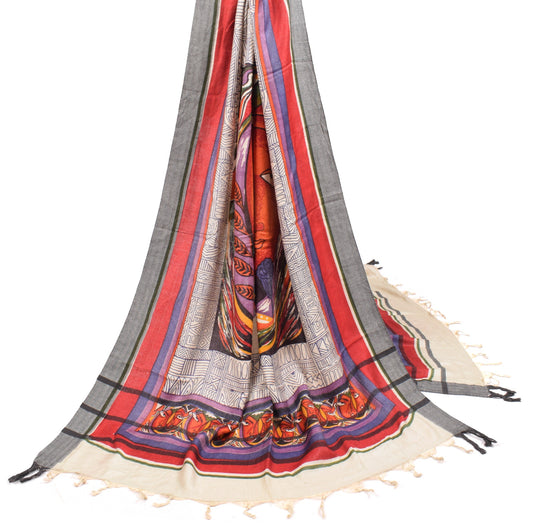 Sushila Vintage Pure Woolen Dupatta Stylized figurative Printed Soft Long Stole