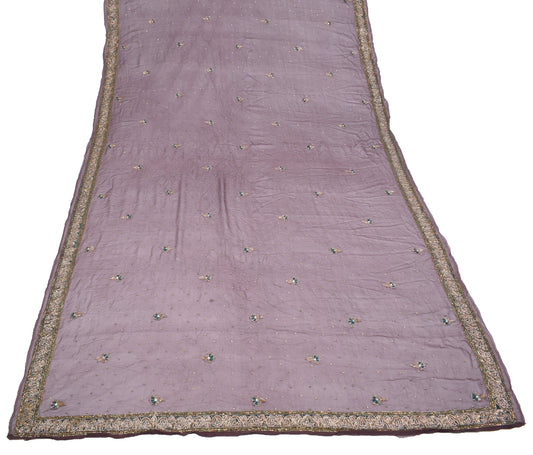 Sushila Vintage 100% Pure Georgette Dupatta Floral Embroidered Wrap Long Stole