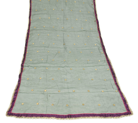 Sushila Vintage Dark Green Dupatta Cotton Silk Zari Woven Polka Dot Long Stole