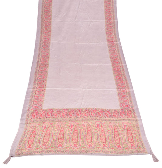 Sushila Vintage 100% Pure Silk Dupatta Paisley Printed Soft Indian Long Stole