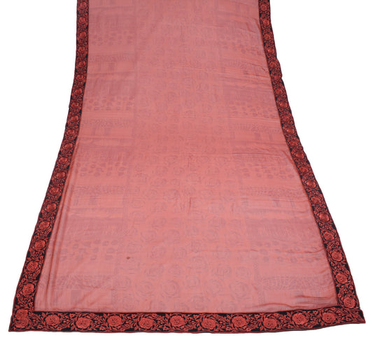 Sushila Vintage Rust Print Dupatta Embroidered Border Pure Georgette Long Stole