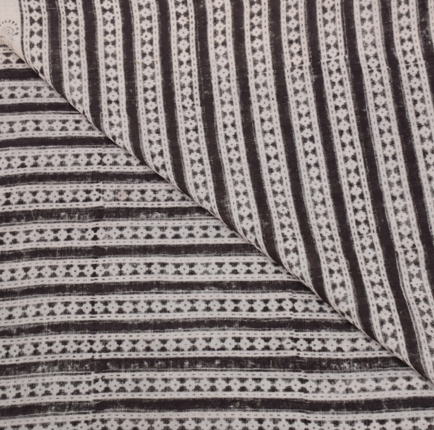 Sushila Vintage Hand Block Printed Dupatta Pure Cotton Cream Floral Long Stole