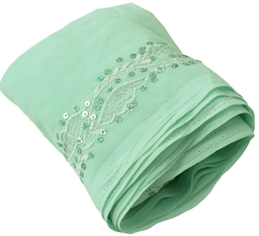 Antique Vintage Saree Border Indian Craft Trim Embroidered Ribbon Lace Green