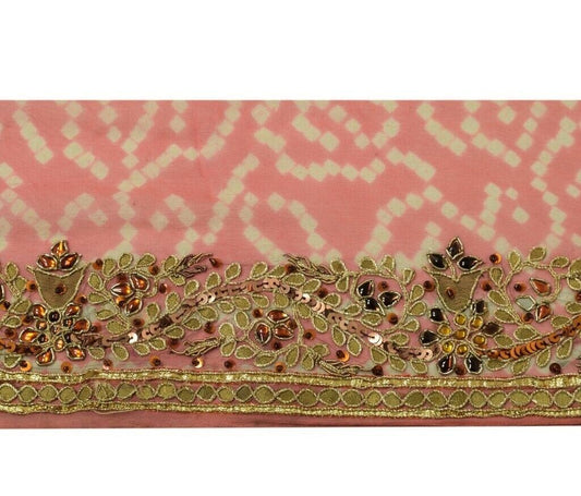 Vintage Sari Border Indian Craft Sewing Trim Hand Beaded Gota Patti Ribbon Lace