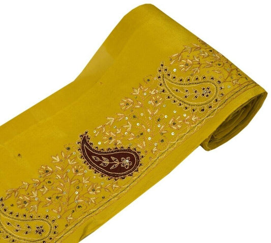 Vintage Sari Border Indian Craft Sewing Trim Hand Beaded Embroidered Ribbon Lace