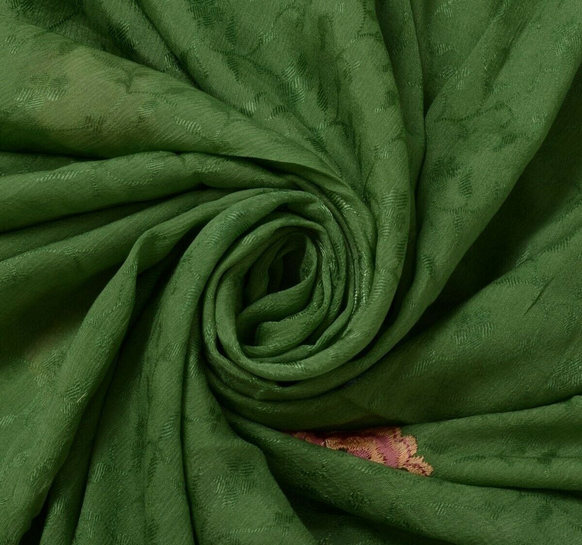Indian Art Silk Self Woven Vintage Sari Remnant Scrap Fabric for Sewing Craft