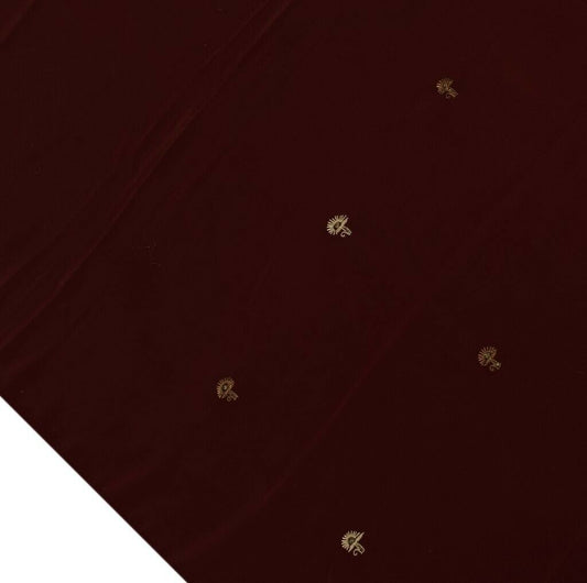 Blend Crepe Vintage Sari Remnant Scrap Fabric for Sewing Craft Maroon
