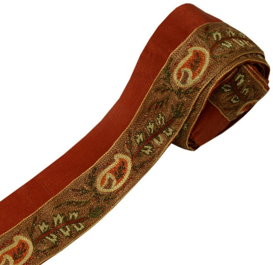 Vintage Saree Border Indian Craft Trim Paisley Embroidered Sewing Ribbon Lace