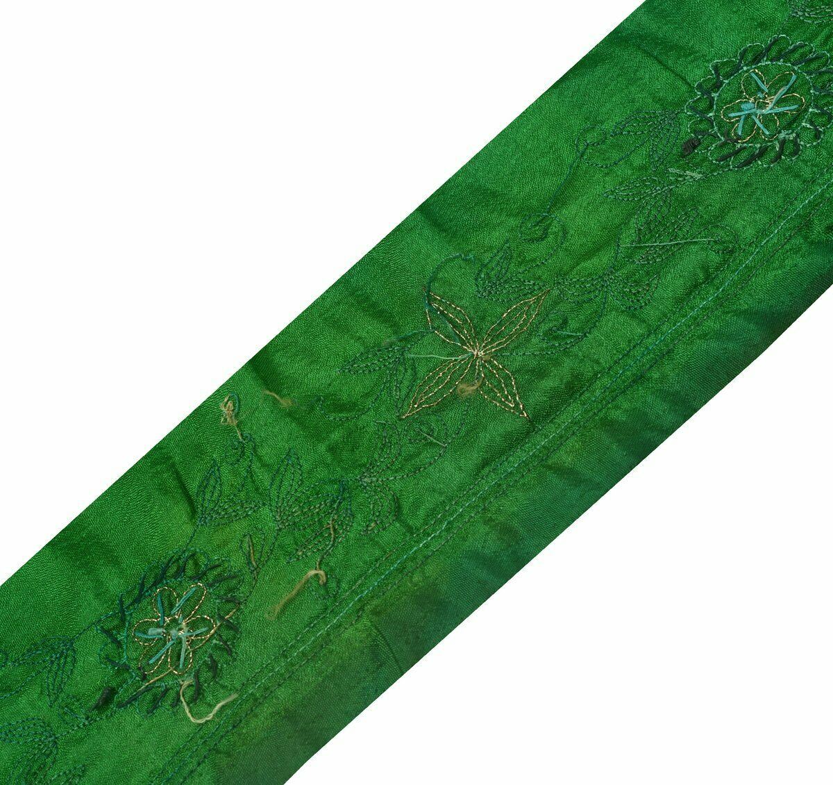 Vintage Saree Border Indian Craft Trim Antique Hand Beaded Embroidered Lace