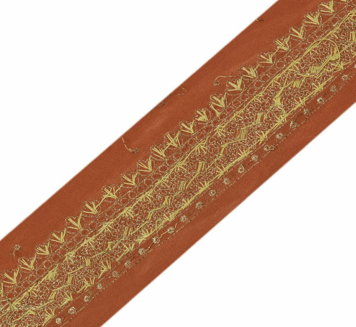 Antique Vintage Saree Border Indian Craft Trim Hand Beaded Zardozi Work Ribbon