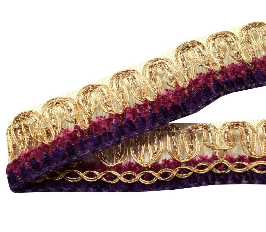 0.9" W 3 Yard Edging Border Indian Craft Trim Multi Color Sewing Ribbon Lace