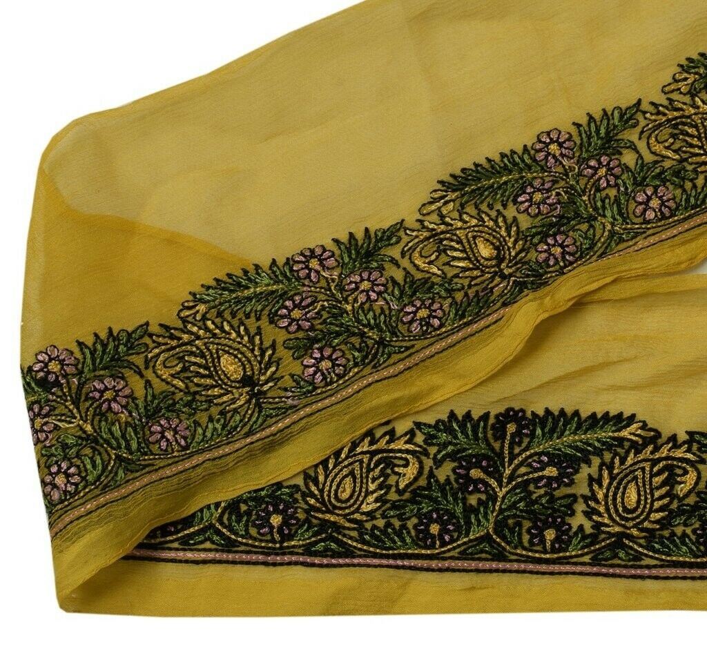 Vintage Sari Border Indian Craft Sewing Trim Embroidered Ribbon Lace
