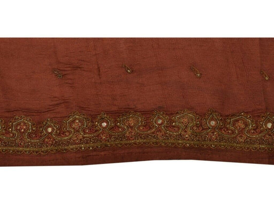 Vintage Sari Border Indian Craft Sewing Trim Embroidered Ribbon Lace Rust