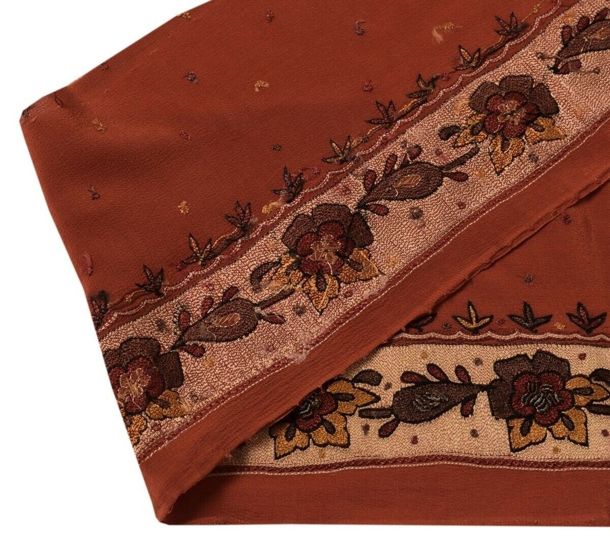 Vintage Sari Border Indian Craft Trim Hand Beaded Embroidered Sewing Ribbon Lace