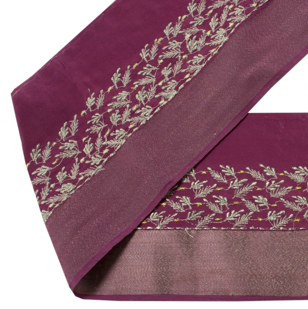 Vintage Sari Border Indian Craft Sewing Trim Zari Thread Embroidered Ribbon Lace