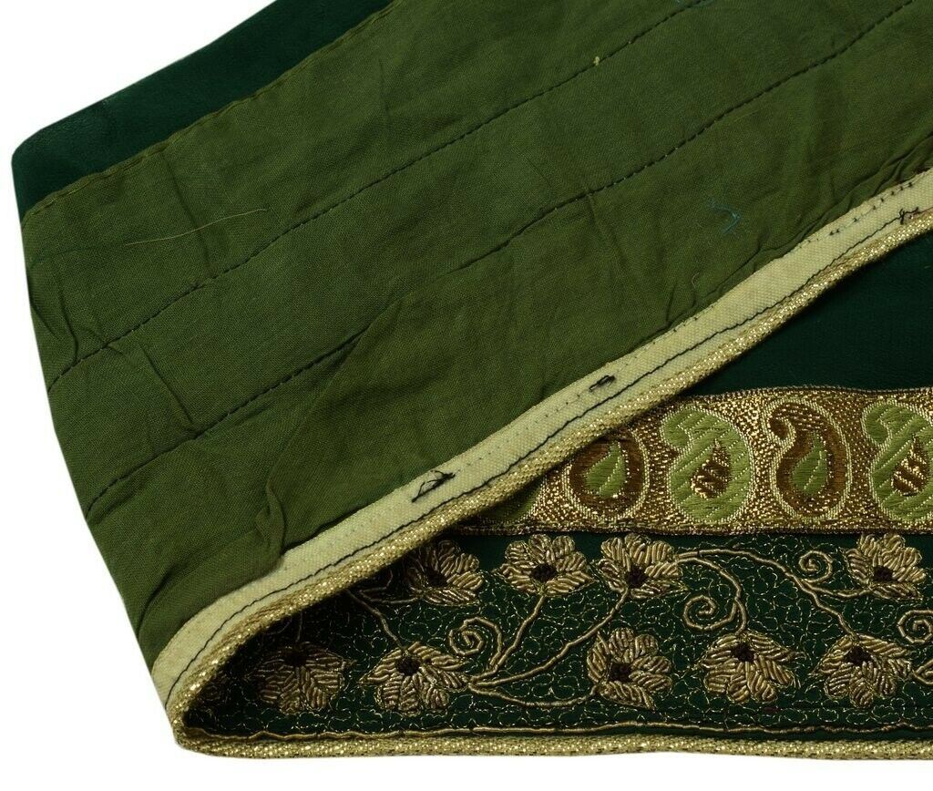 Vintage Sari Border Indian Craft Trim Hand Beaded Embroidered Woven Patch Lace