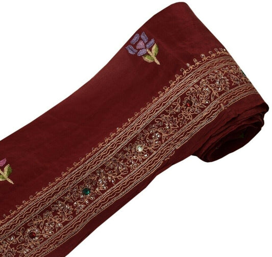 Vintage Sari Border Indian Craft Sewing Trim Beaded Embroidered Ribbon Lace