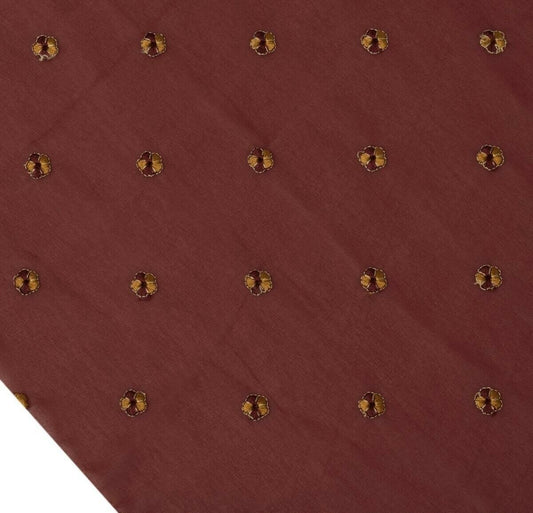 Blend Georgette Silk Vintage Sari Remnant Scrap Fabric for Sewing Craft Maroon