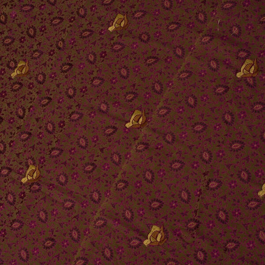 Indian Art Silk Woven Embroidered Vintage Sari Remnant Scrap Fabric Sew Craft