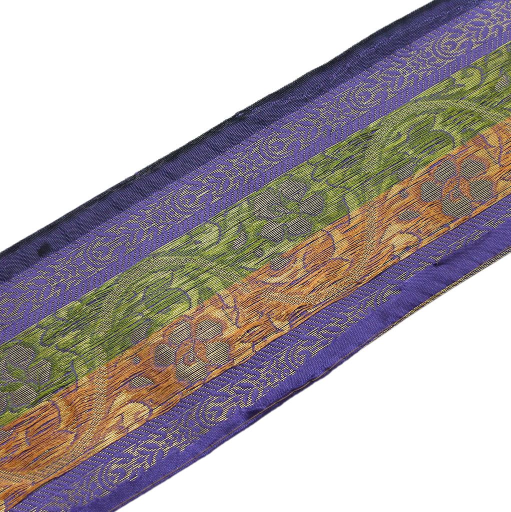 3 Yard Woven Zari Brocade Indian Faux Silk Border Trim Lace Ribbon Purple