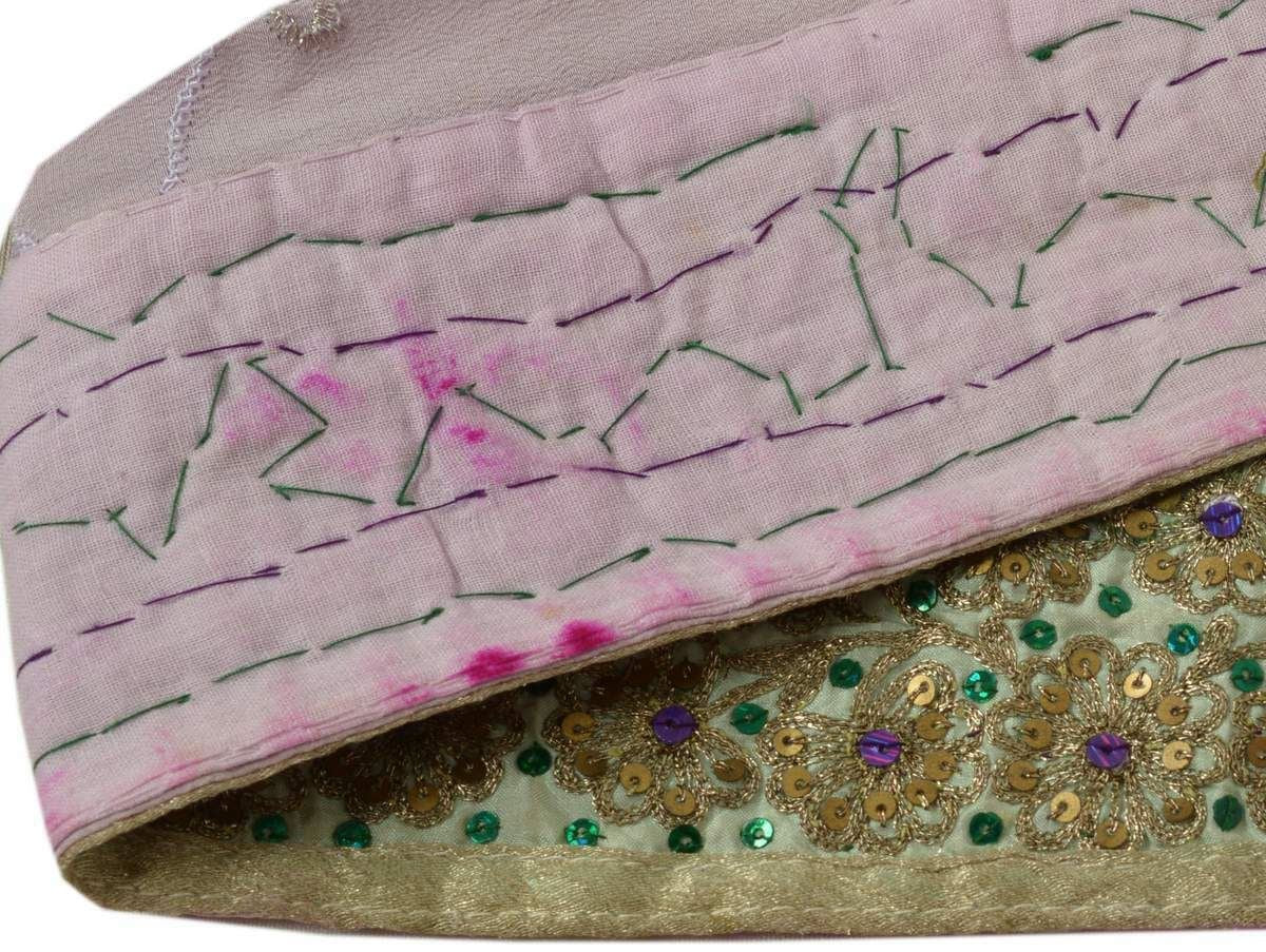 2.5" W Vintage Sari Border Indian Craft Trim Embroidered Floral Lace Ribbon