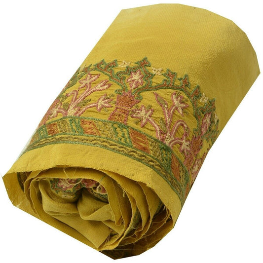 Vintage Sari Border Indian Craft Trim Embroidered Sewing Ribbon Lace Cream