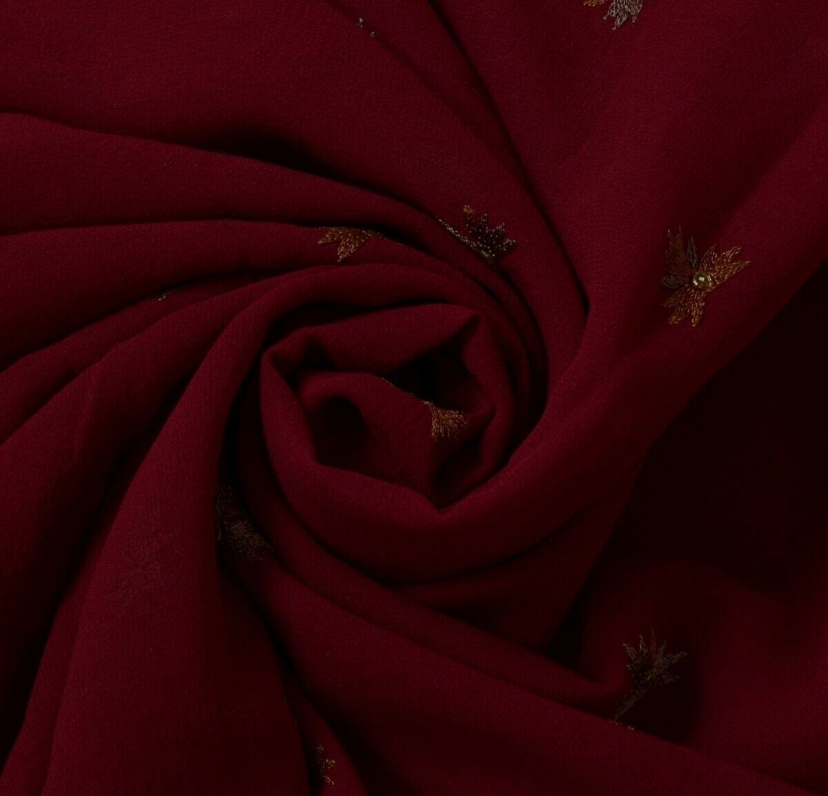 100% Pure Georgette Silk Vintage Sari Remnant Scrap Fabric for Sewing Craft