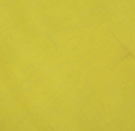 Blend Georgette Greenish Yellow Vintage Sari Remnant Scrap Fabric for Sew Craft