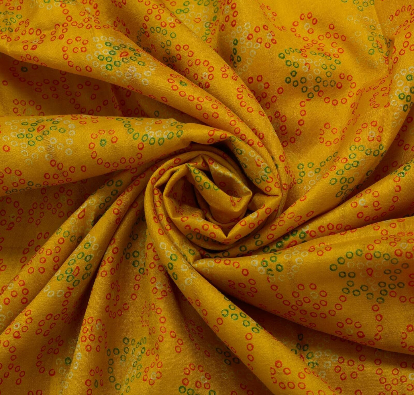 Vintage Indian Scrap Saree 100% Pure Silk Printed Craft Sari Remnant Fabric