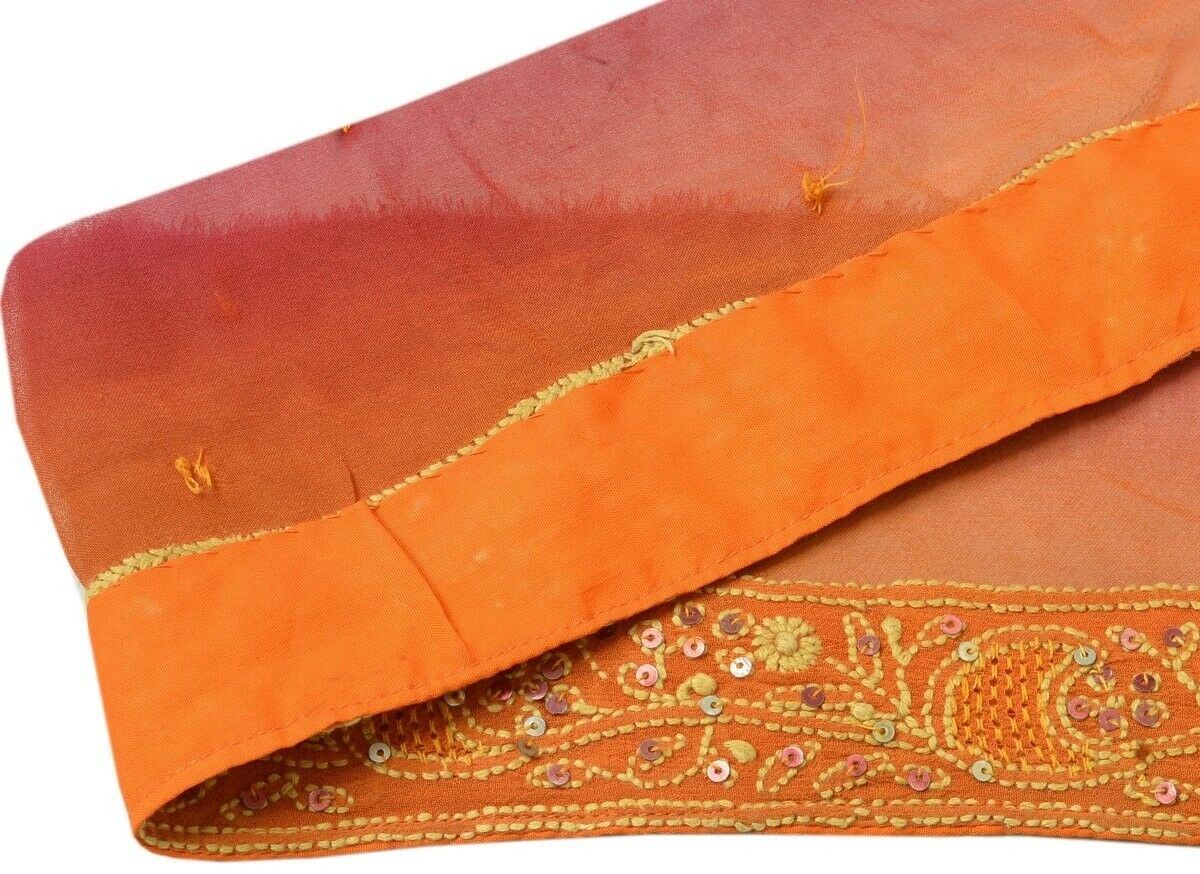 Vintage Sari Border Indian Craft Trim Hand Embroidered Ribbon Lace Rust
