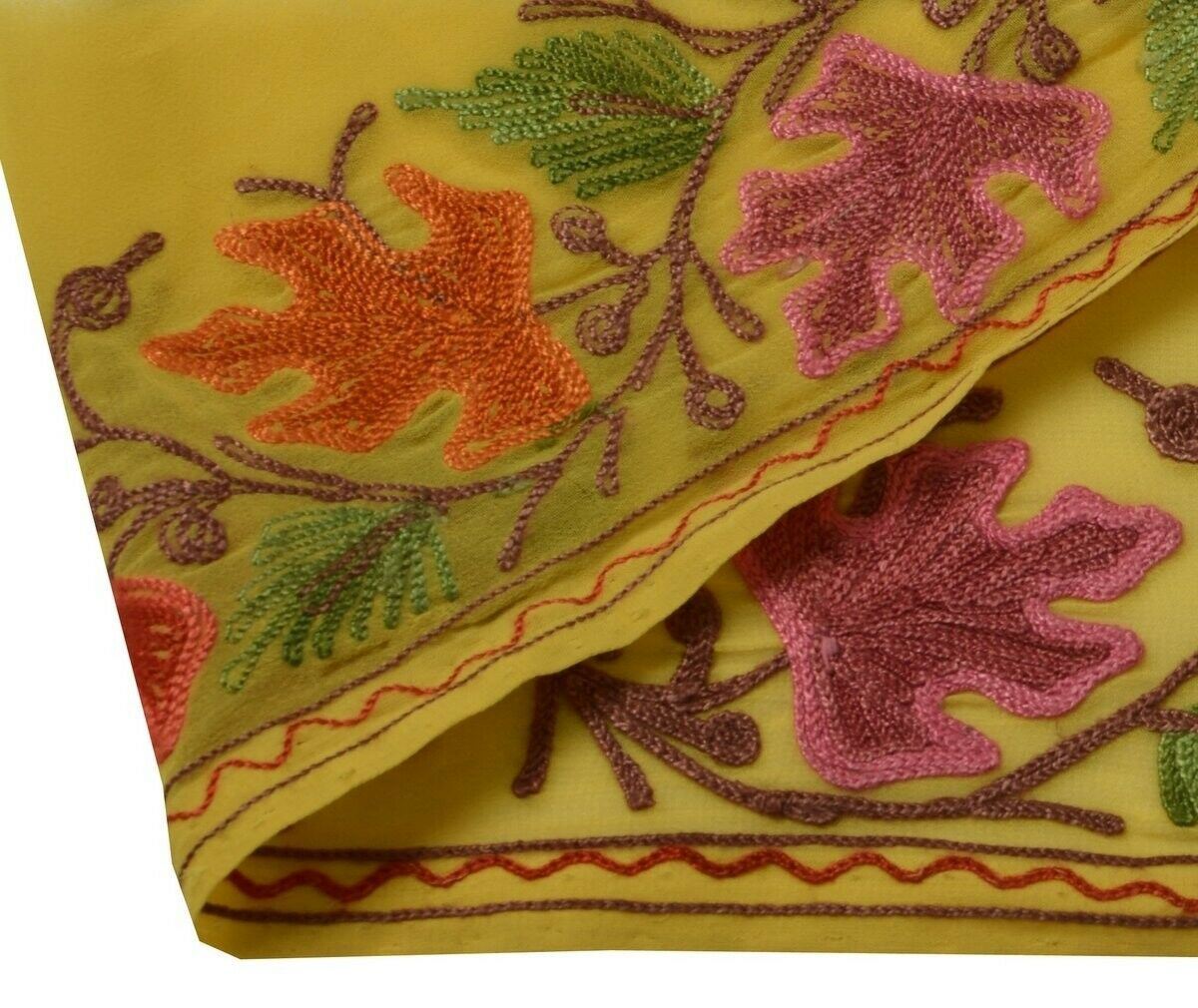 Vintage Sari Border Indian Craft Trim Embroidered Cream Sewing Ribbon Lace