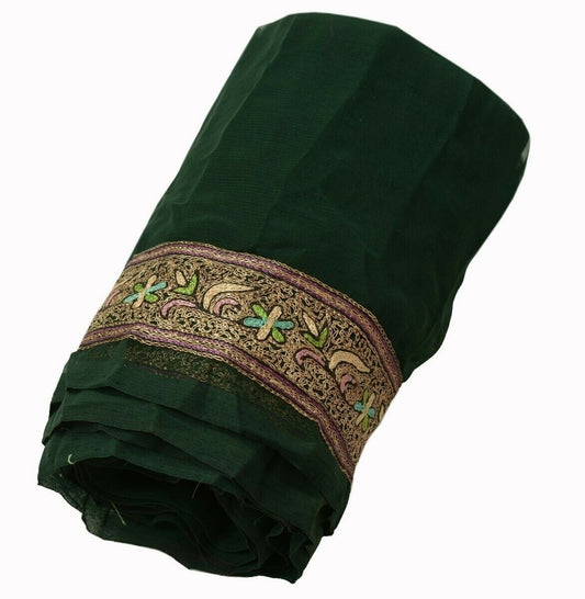 Vintage Saree Border Indian Craft Trim Embroidered Sewing Ribbon Lace Green