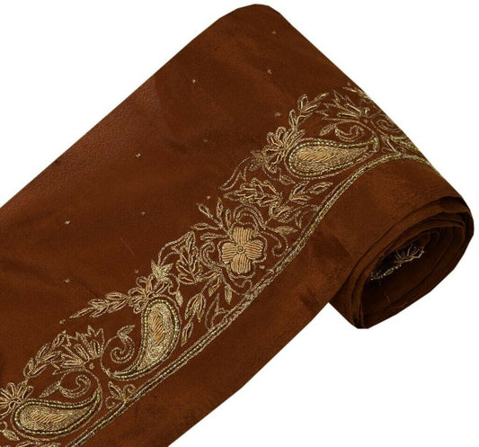 Vintage Sari Border Indian Craft Trim Hand Beaded Zardozi Zari Embroidered Lace