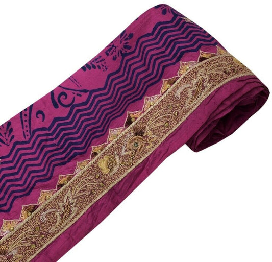 Vintage Sari Border Indian Craft Sewing Trim Hand Beaded Embroidered Ribbon Lace