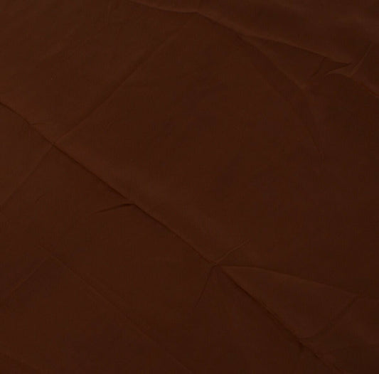 Blend Crepe Silk Brown Vintage Sari Remnant Scrap Fabric for Sewing Craft