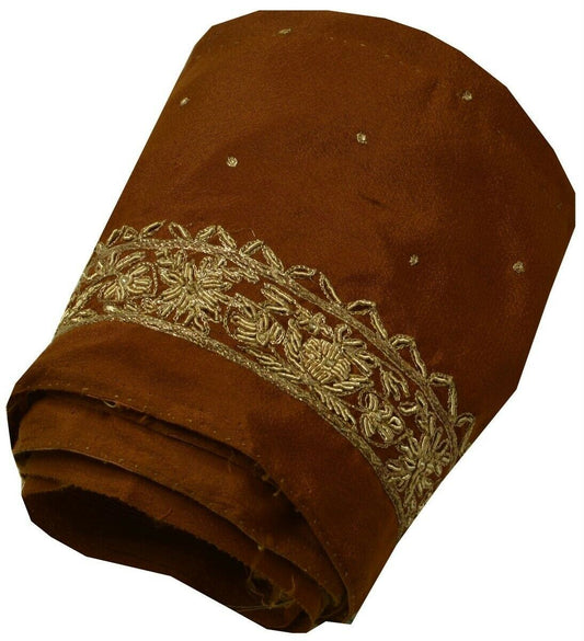 Vintage Sari Border Indian Craft Trim Hand Beaded Embroidered Ribbon Lace Rust