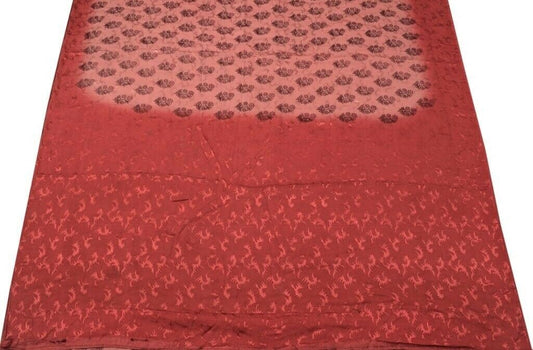 Blend Crepe Silk Vintage Sari Remnant Scrap Fabric for Sewing Craft Peach