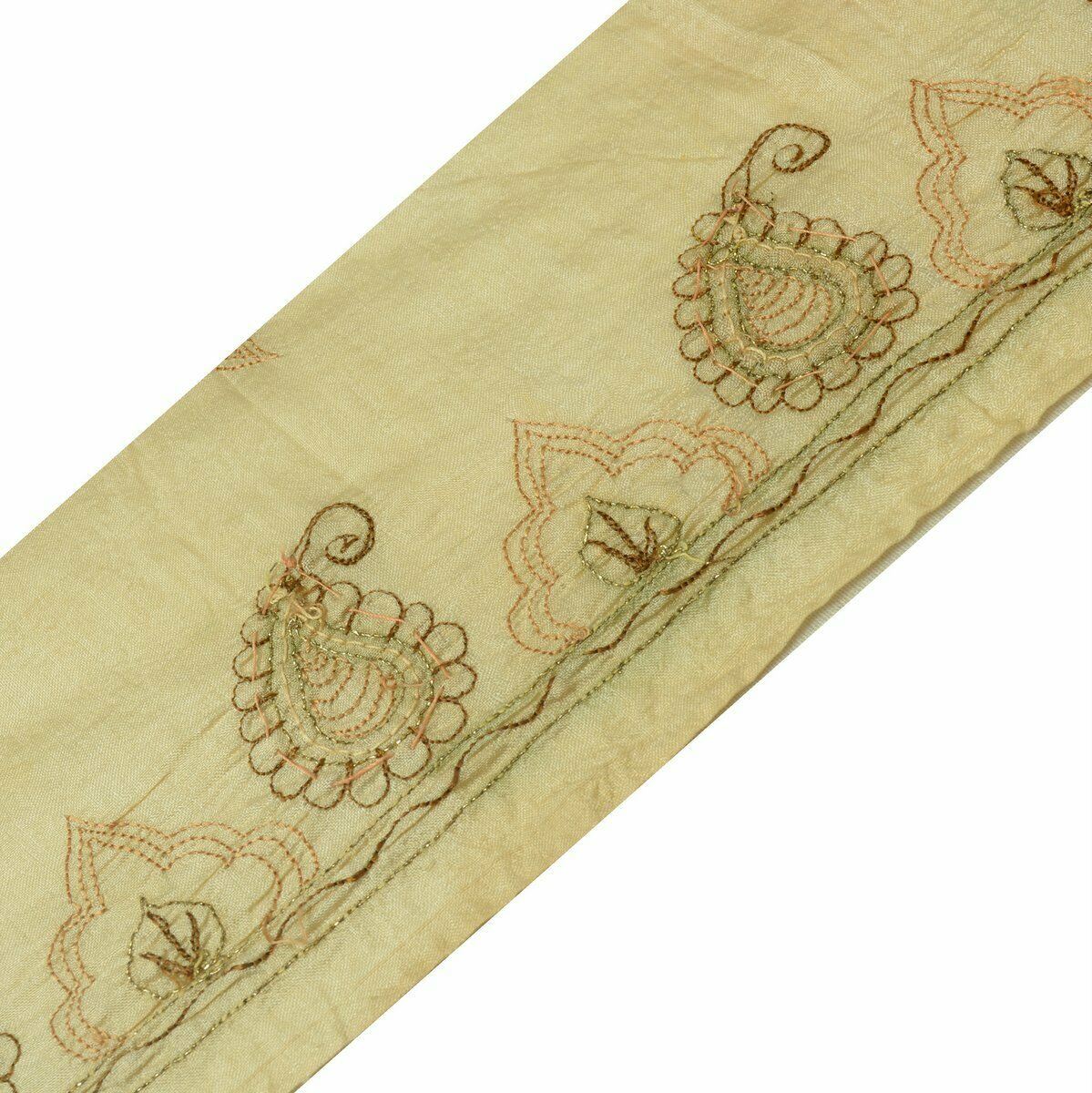 Vintage Saree Border Indian Craft Trim Antique Hand Beaded Wooden Beads Lace