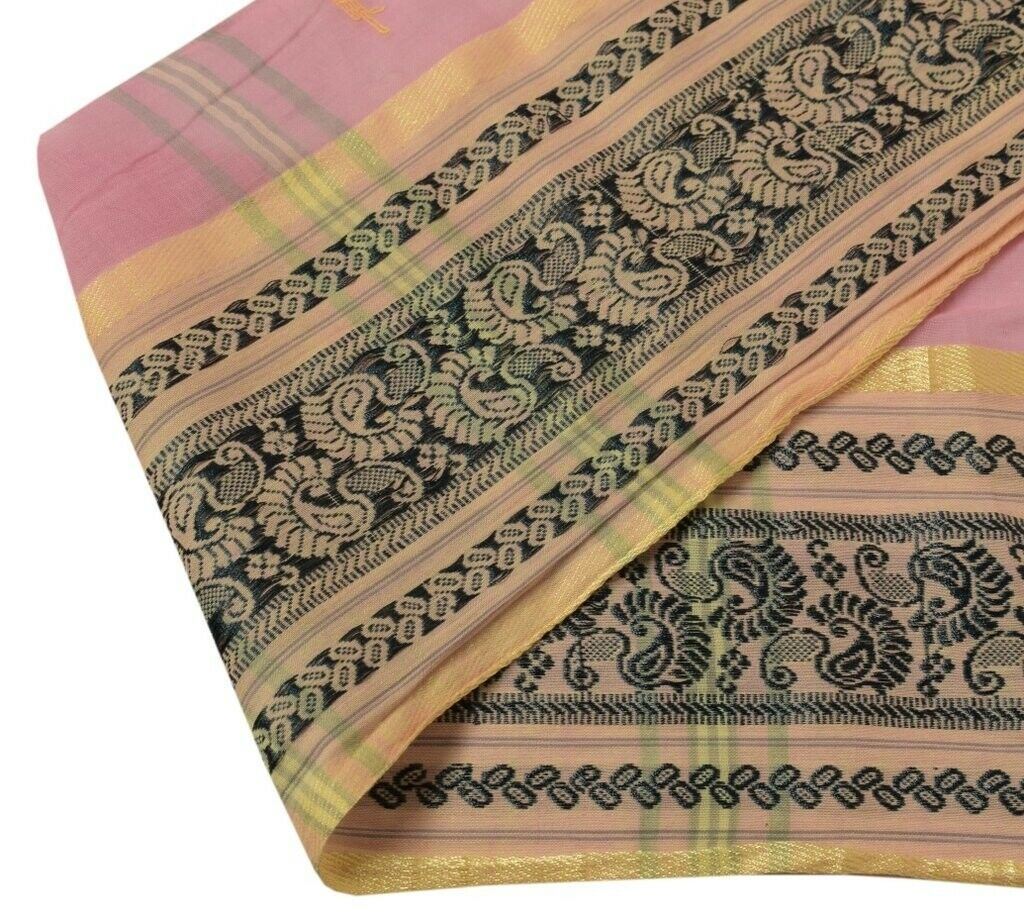 5" W Vintage Sari Border Indian Craft Sewing Trim Woven Pure Cotton Ribbon Lace
