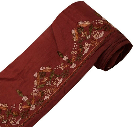 Vintage Sari Border Indian Craft Sewing Trim Embroidered Ribbon Lace Maroon