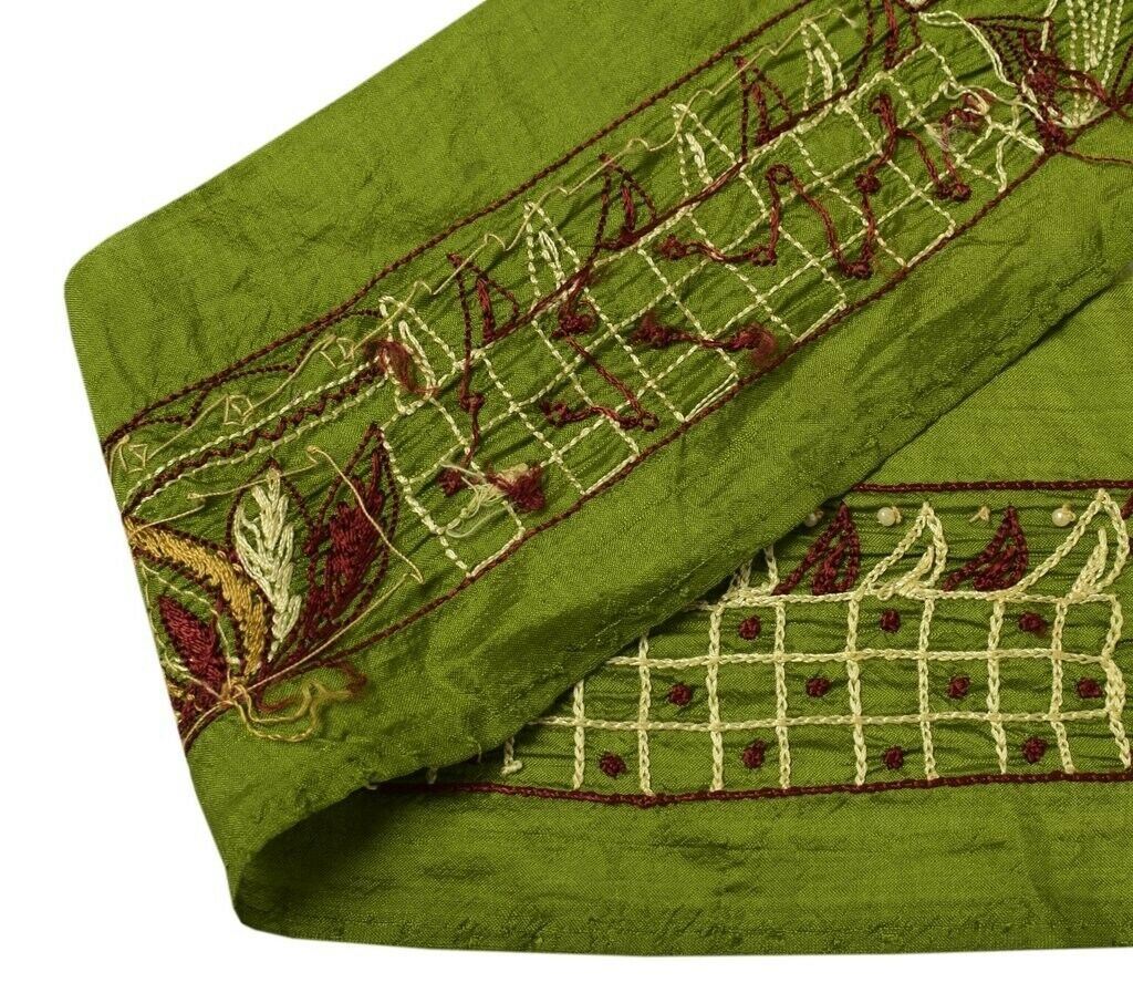 Vintage Sari Border Indian Craft Sewing Trim Embroidered Beaded Pearls Lace