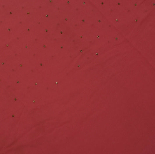 Blend Georgette Silk Magenta Vintage Sari Remnant Scrap Fabric for Sewing Craft