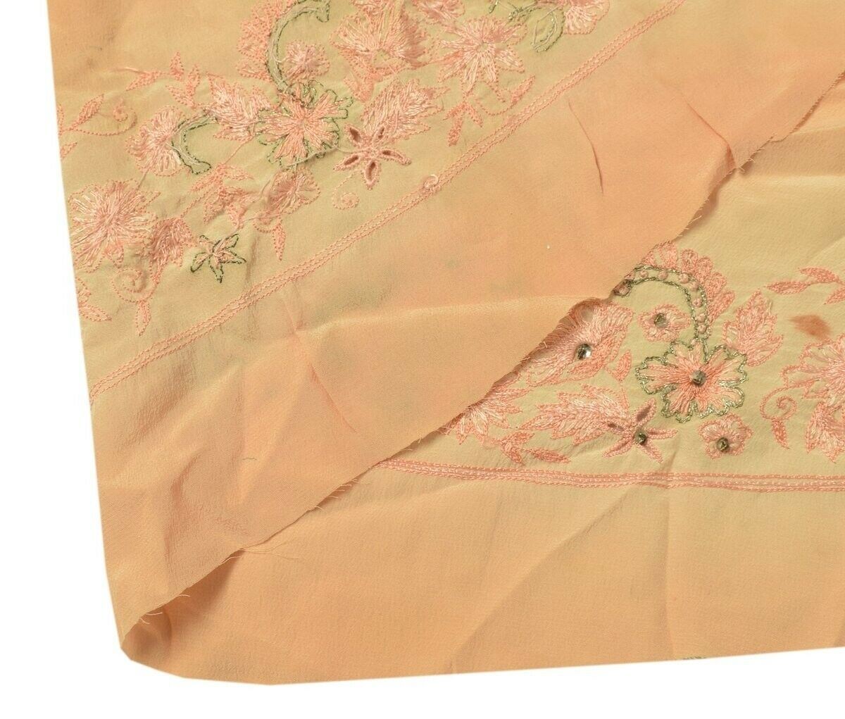 Vintage Sari Border Indian Craft Trim Hand Beaded Embroidered Ribbon Lace