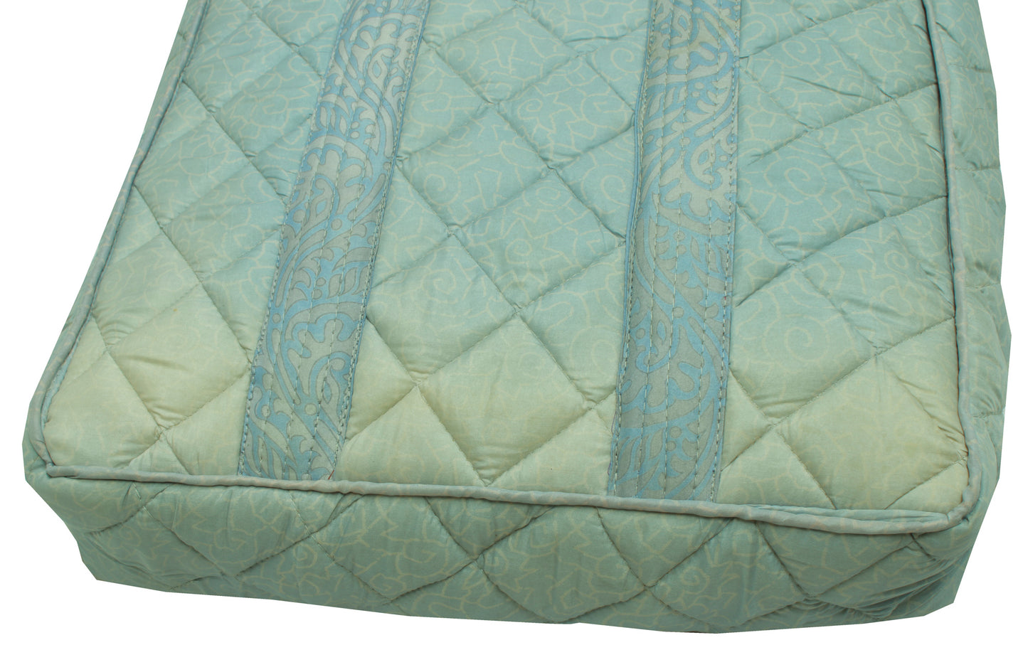Sushila Vintage Sky Blue Tote Bag 100% Pure Silk Printed Handbag Shoulder Bag