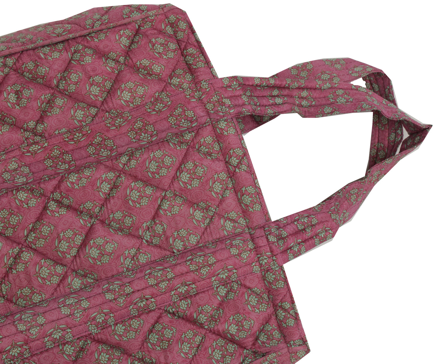 Sushila Vintage Mauve Tote Bag 100% Pure Silk Printed Handbag Shoulder Bag