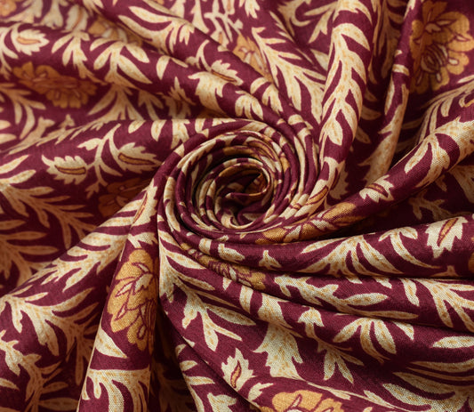 Sushila Vintage Purple Scrap Saree Art Silk Hand Embroidered Kantha Sari Fabric